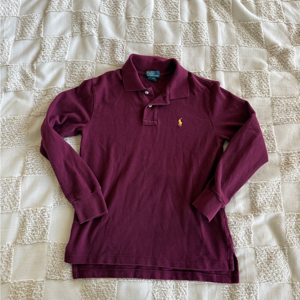 Polo by Ralph Lauren Maroon Long Sleeve Shirt size M (10-12)‎
